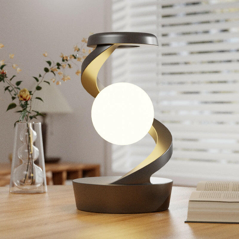 Rotating Moon Desk Lamp with Phone Wireless Charging Sensor Control Table Lamps Decorative Desktop Lamp Small Night Lamp Home Decor