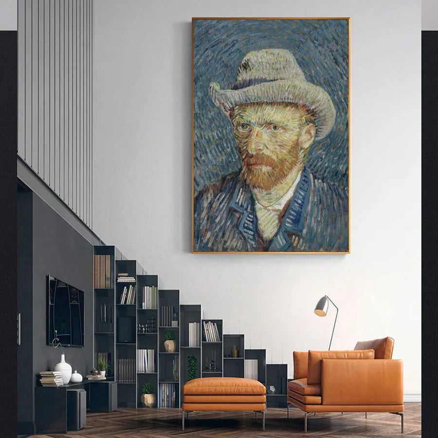 Vincent Van Gogh Self Portrait Painting Canvas Poster and Printed Wall Art for Room Decor