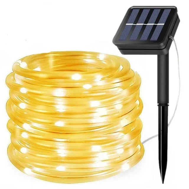 300LED Solar Rope Strip Light Outdoor Waterproof Fairy Light Strings Christmas Decor for Garden Lawn Tree Yard Fence Pathway