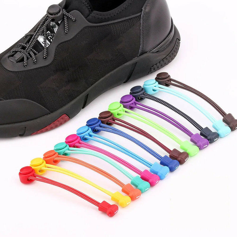 Stretching Lock Shoelaces Sneaker Silicone Shoelaces Elastic Laces 18 Colors Drawstrings Running/Jogging Lazy Shoe Laces No Tie