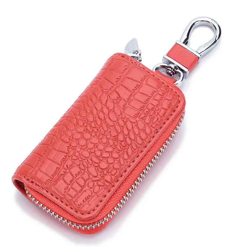 Mini Key Holder for Car Keys Wallet Pouch Bag Premium Leather Keychain Housekeeper Car Key Case Unisex Organizer Key Pouch Purse