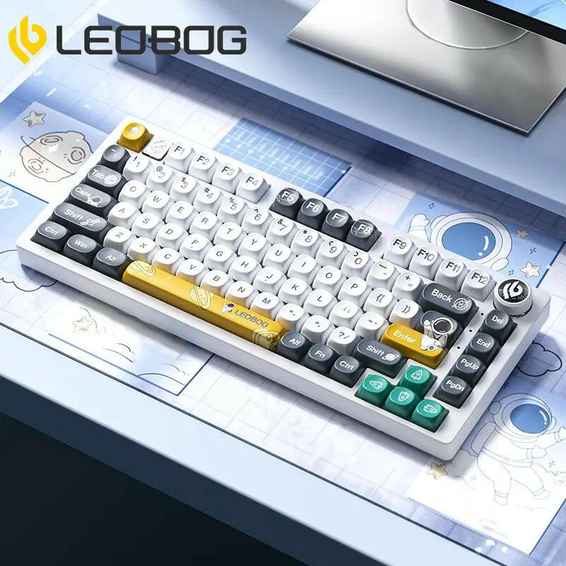 Leobog Hi75 Portable Mechanical Gaming Keyboard, 16 RGB Backlit Compact 81 Keys Mini Wired Office Keyboard with Rotating Button & Original Switches for Windows Laptop PC Mac Leobog Keyboard ASMR