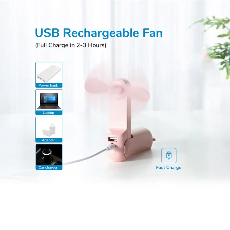 JISULIFE Handheld Mini Fan,3 in 1 Portable USB Rechargeable 2000Mah [14-21 Working Hours] with Power Bank,Flashlight for Travel/Eyelash,Birthday Gifts for Women/Mom/Her/Girl