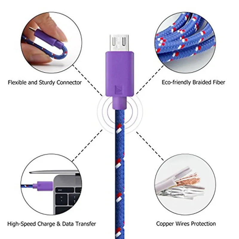 USB Cable Color Data Cable for Android, IOS, Mobile Phone Cable