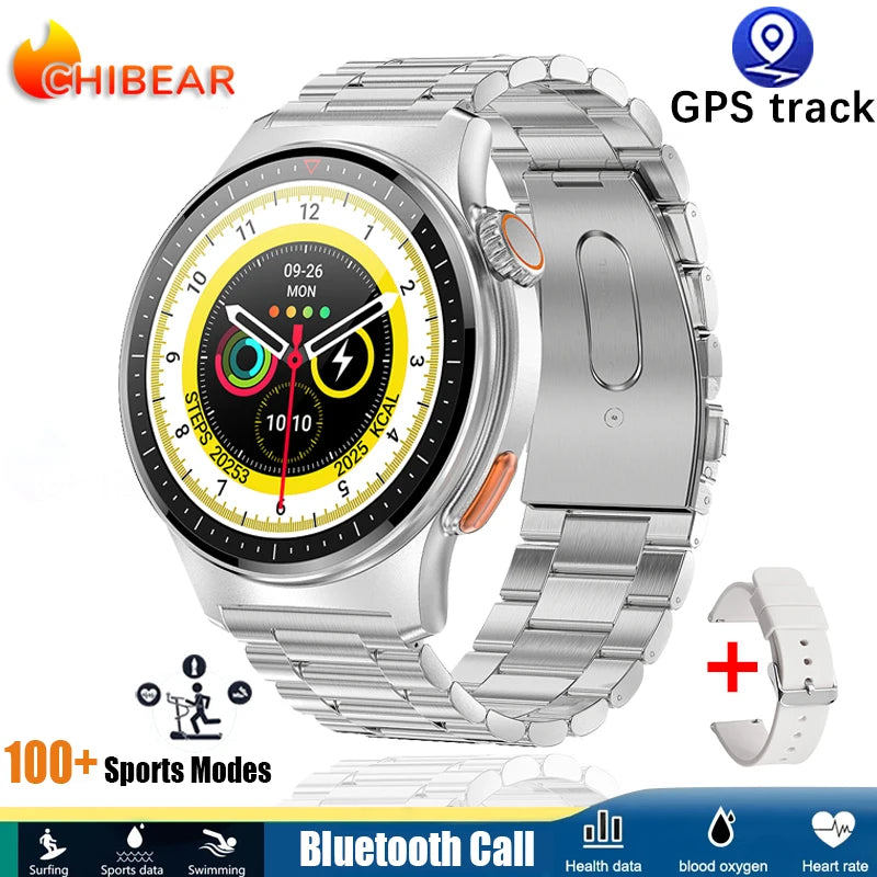 NFC GPS Tracking ECG PPG Men Smart Watch Voice Assistant Pressure Monitor Fitness Track Watches Men Women Smartwatch For huawei