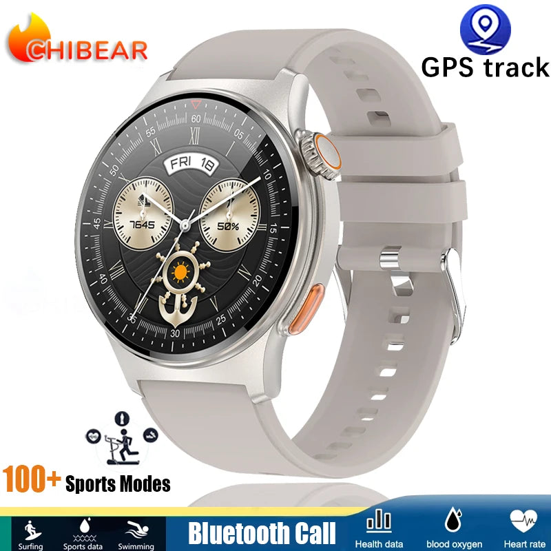 NFC GPS Tracking ECG PPG Men Smart Watch Voice Assistant Pressure Monitor Fitness Track Watches Men Women Smartwatch For huawei