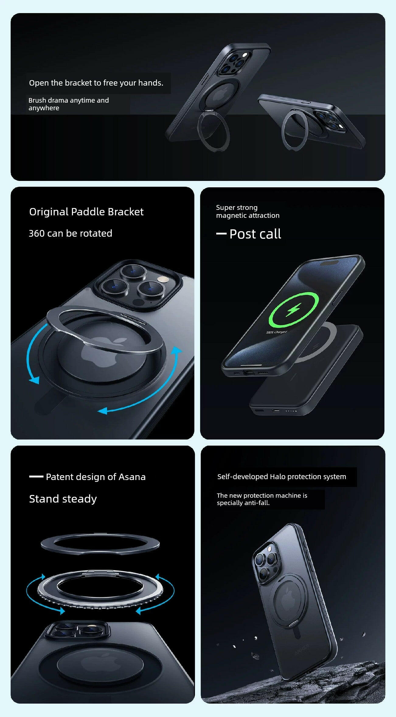 Plating Ring Magnetic Transparent Phone Case For iPhone 15 14 Pro Max 13 12 11 XR XS X 7 8 Plus Magsafe Wireless Charging Cover