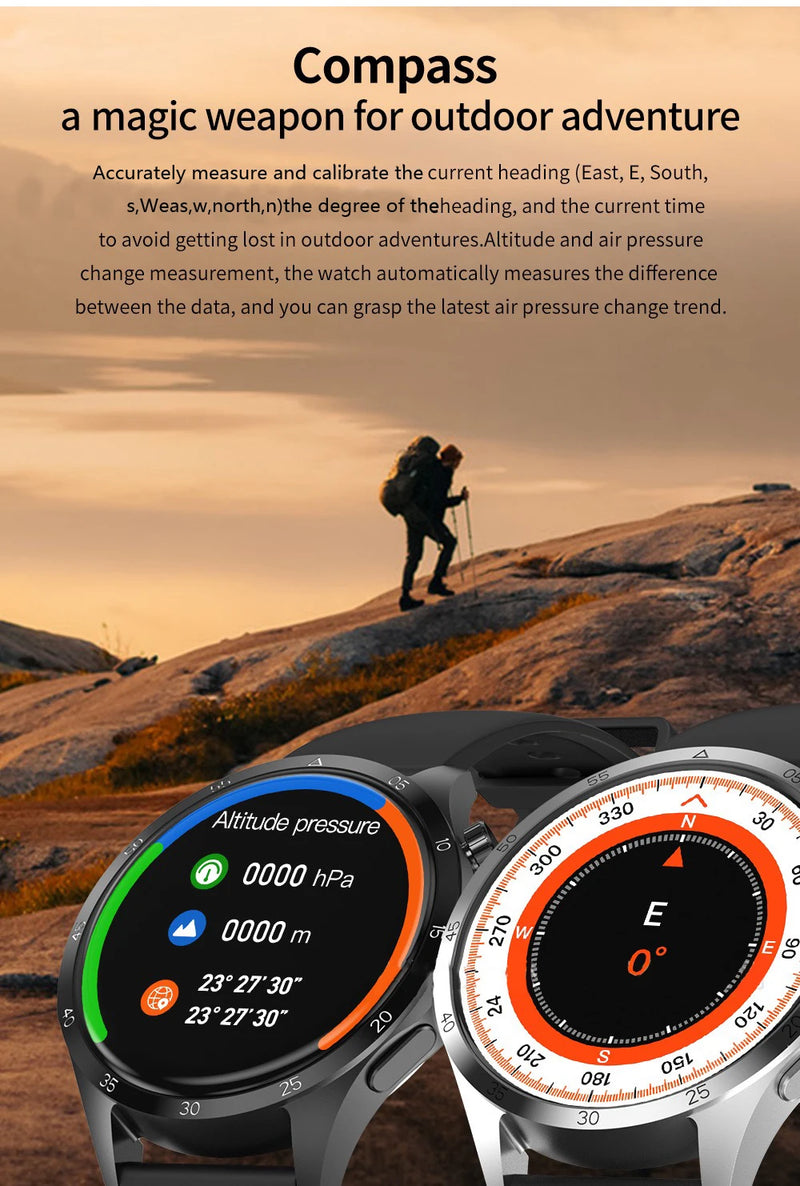 New GT 4 Pro MAX Smart Watch Men's Women 360*360 HD Screen SmartWatch GPS NFC Compass Outdoor Sports mode Smartwatch For Huawei