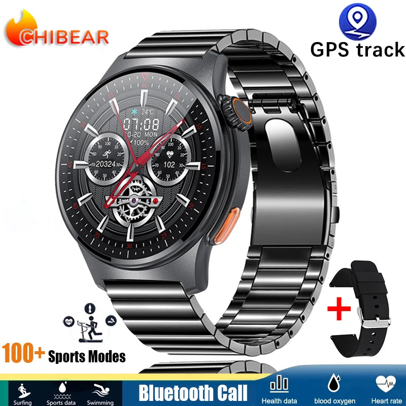 NFC GPS Tracking ECG PPG Men Smart Watch Voice Assistant Pressure Monitor Fitness Track Watches Men Women Smartwatch For huawei