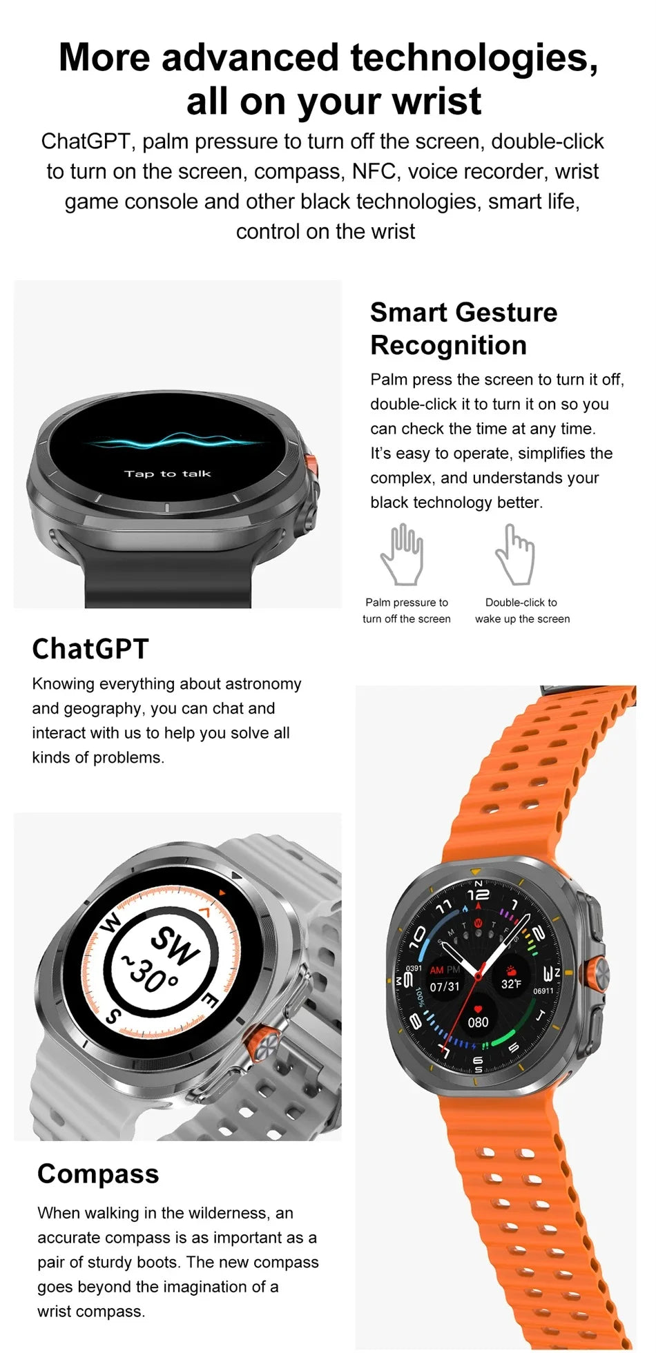 Outdoor Sports Smart Watch Men