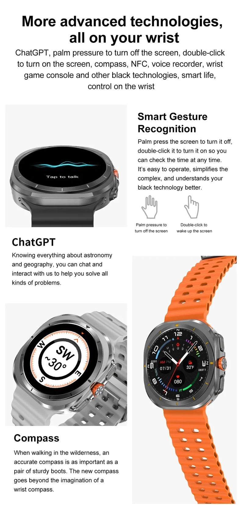 Outdoor Sports Smart Watch Men