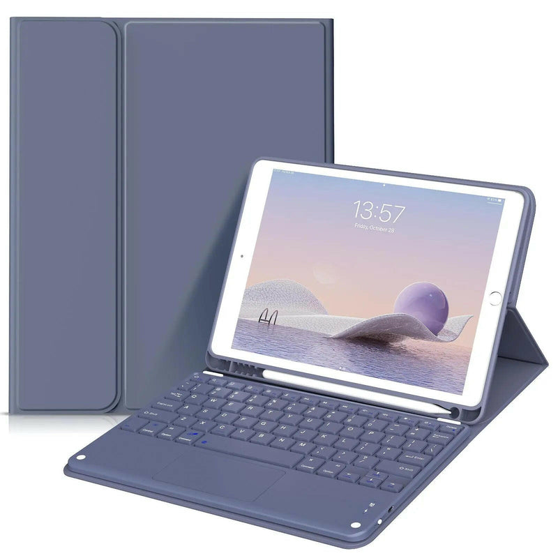 Solid Color Tablet Case with Keyboard, 1 Count Detachable Keyboard Cover, Soft TPU Case with Pencil Holder for Ipad, Handheld Computer Casing Accessories