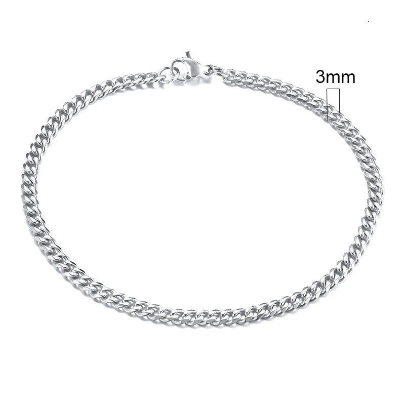 Vnox 3-11mm Chunky Miami Curb Chain Bracelet for Men, Stainless Steel Cuban Link Chain Wristband Classic Punk Heavy Male Jewelry