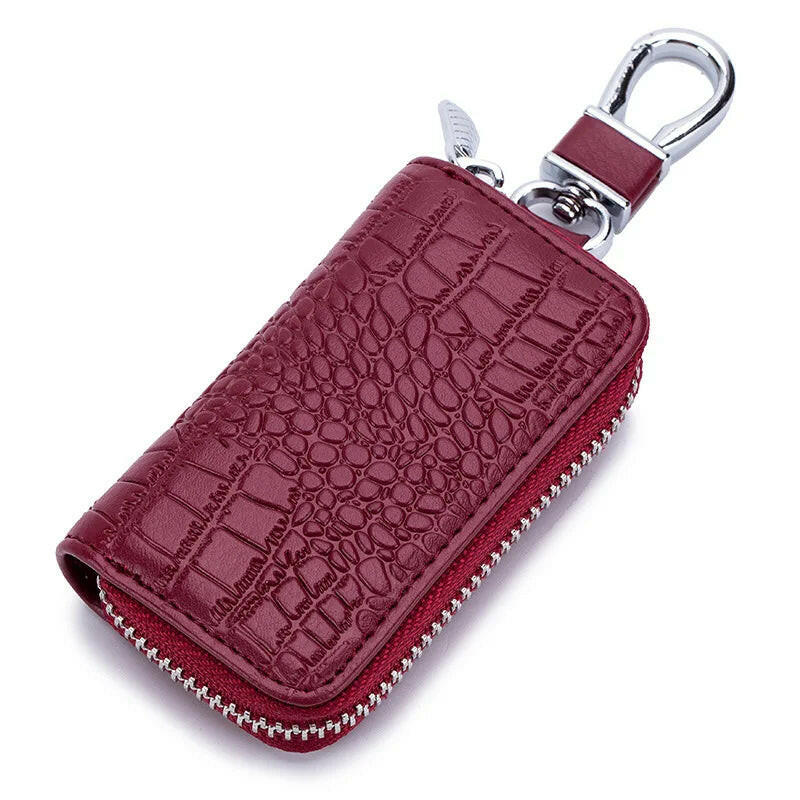 Mini Key Holder for Car Keys Wallet Pouch Bag Premium Leather Keychain Housekeeper Car Key Case Unisex Organizer Key Pouch Purse