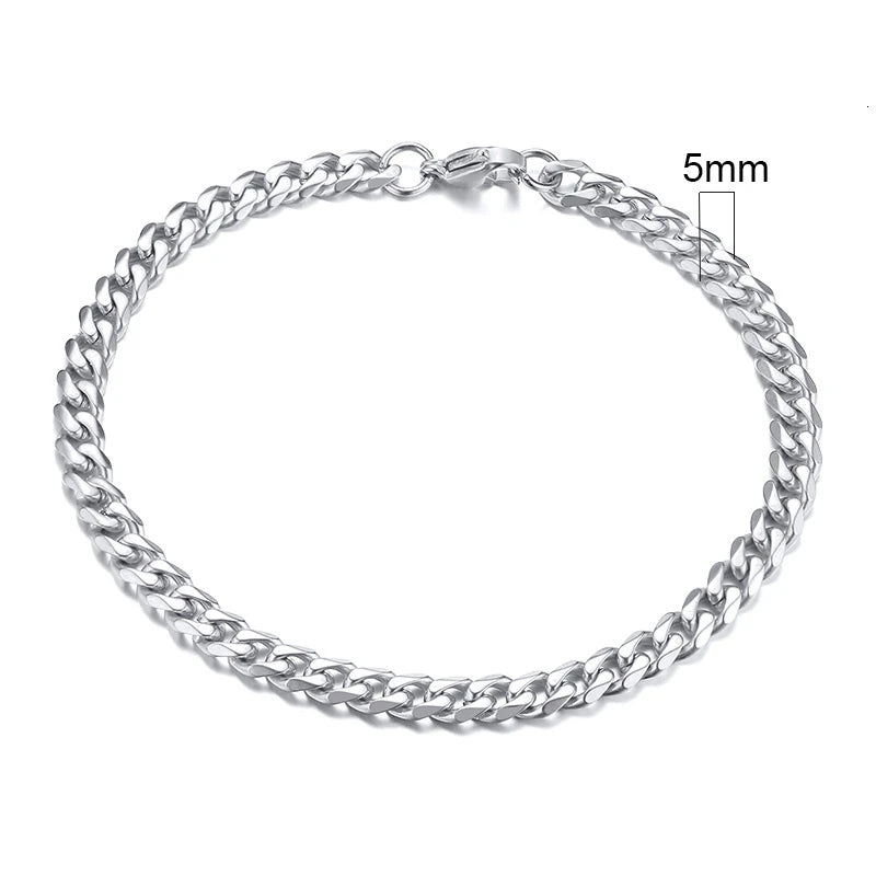 Vnox 3-11mm Chunky Miami Curb Chain Bracelet for Men, Stainless Steel Cuban Link Chain Wristband Classic Punk Heavy Male Jewelry