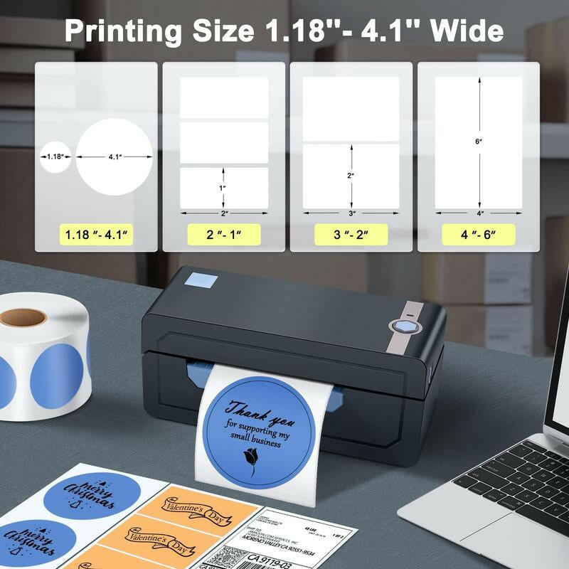 JADENS 268BT Bluetooth Thermal Label Printer, 4X6 Wireless Label Printer for Packages