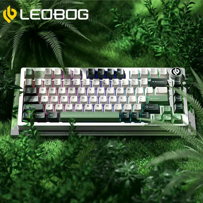 Leobog Hi75 Portable Mechanical Gaming Keyboard, 16 RGB Backlit Compact 81 Keys Mini Wired Office Keyboard with Rotating Button & Original Switches for Windows Laptop PC Mac Leobog Keyboard ASMR